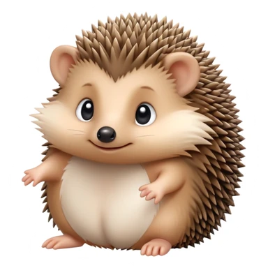 small cute hedgehog with round body, short spines, pointed nose and tiny legs sticker