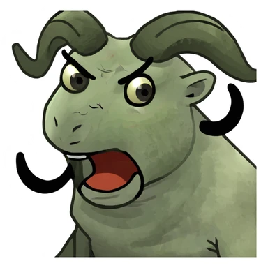 Angry ram with spinning horns sticker