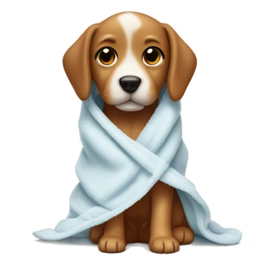 Puppy in towel sticker
