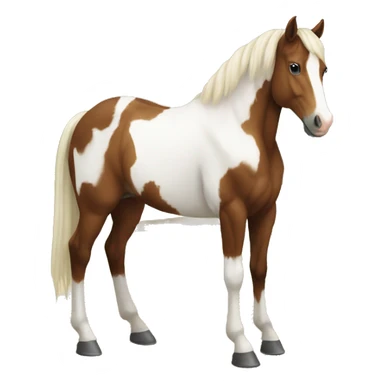 Brown and white paint horse sticker