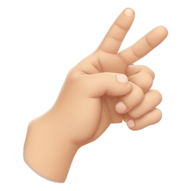 horizontally hand with index finger, middle finger and pinky streched and thumb and ring finge joined sticker