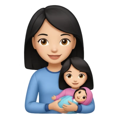 a black hair girl with 1 doll sticker