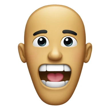 rounded emoji with opened mouth sticker