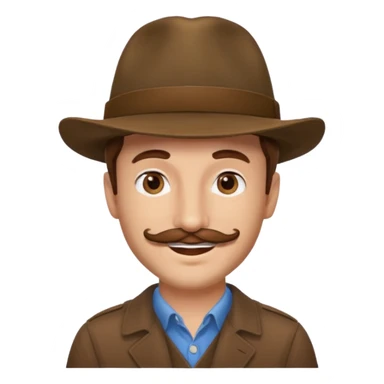 Justin Jeffre with brown hair and mustache and hat sticker
