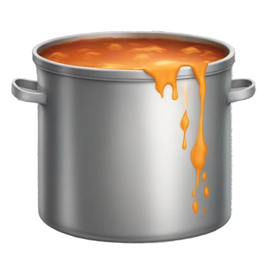 a pot containing boiling hot brown goo sticker
