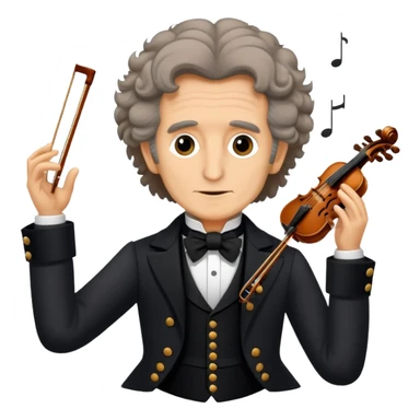 Hector Berlioz with wild hair conducting an orchestra sticker