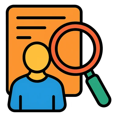 UI/UX design skill icon user research, clean and modern style sticker