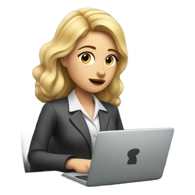 Blonde Woman data analyst thinking sticker