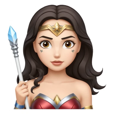 Wonder Woman holding white baton sticker