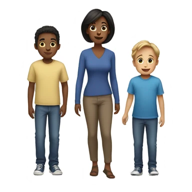 Mom and 3 boys sticker