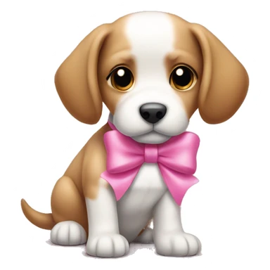 Puppy dog with pink bow sticker