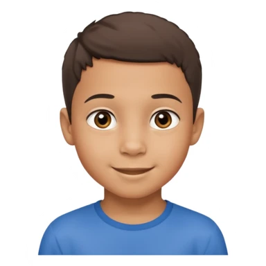 Mixed race 8yr old boy with shirt hair beautiful eyes and a cheeky smile sticker