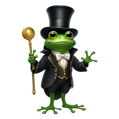 Frog as magician sticker
