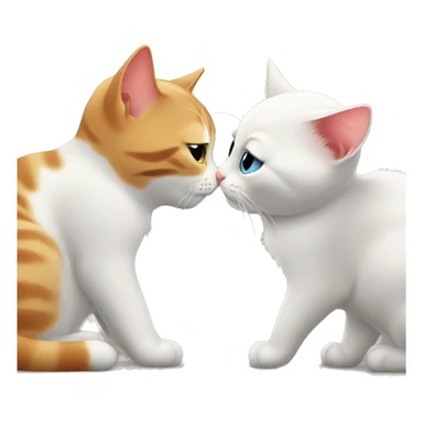 cat kisses cat sticker