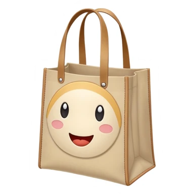 cartoon market bag, do not add stripes and make it empty. Do not add face sticker