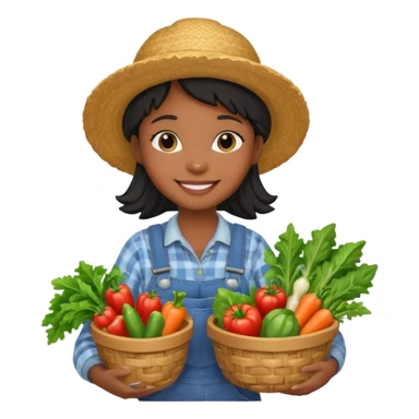 make a cute black girl farmer  sticker