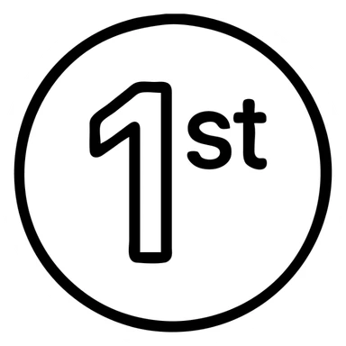 first ,a 1 in a circle with 'st' in the circle sticker
