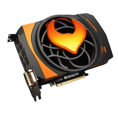 gpu with dark orange color and fire sticker