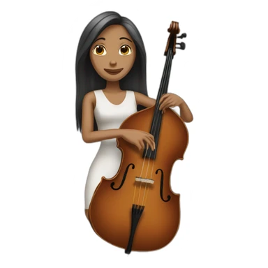 double bass white woman with straight hair sticker