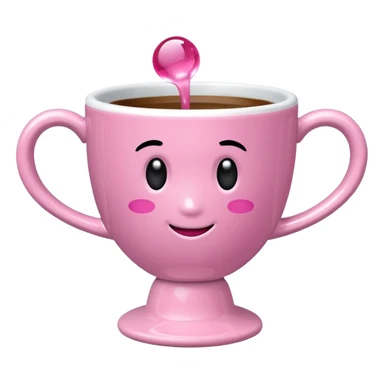 Hellrosa standlay Cup mit pinkem ,,L“ Anhänger sticker