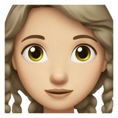 girl with lind brown hair and green eyes  sticker