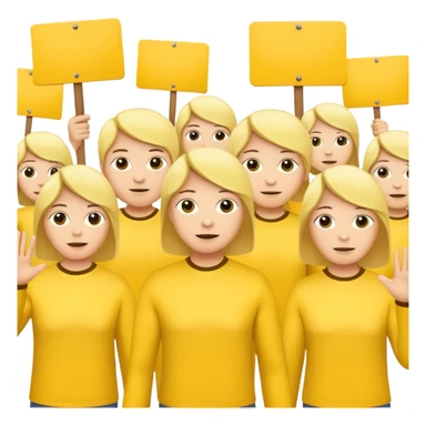 yellow people staging a demonstration sticker