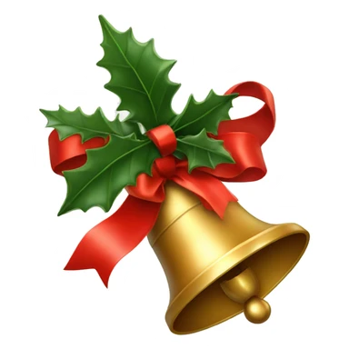 2 christmas bell with red ribbon sticker