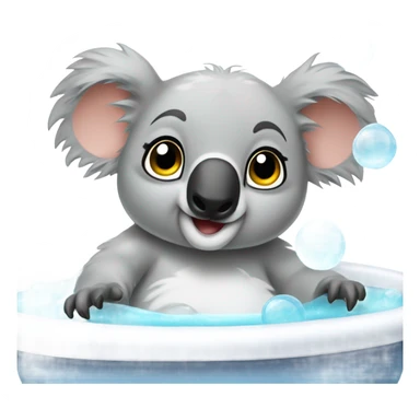 Koala taking a bubble bath sticker
