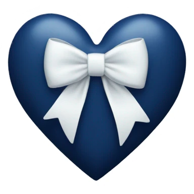Navy blue heart with a white bow  sticker