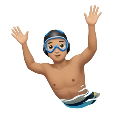 determined pool diver dives into a pool of confidence blue water  sticker