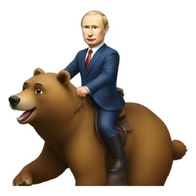 Putin riding bear sticker