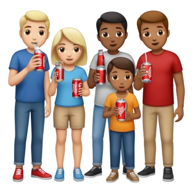 A group of thristy people having soda. sticker