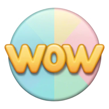 pastel sign say "wow" sticker