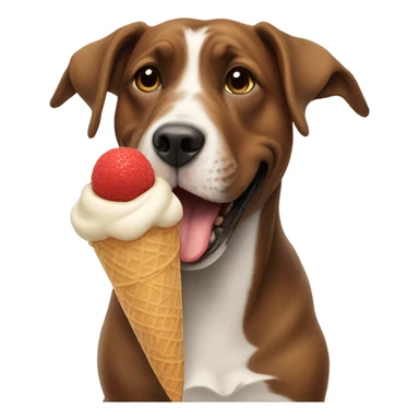 dog eating icecream sticker