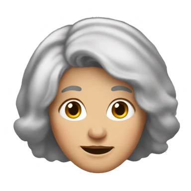 60 year old lady thin short grey hair chubby face  sticker