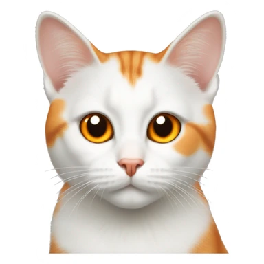 White and orange cat with orange spot right by its nose sticker
