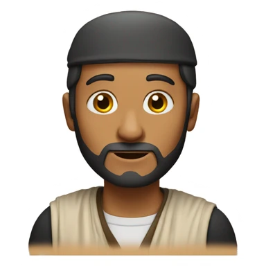 arab man shows a bark sticker