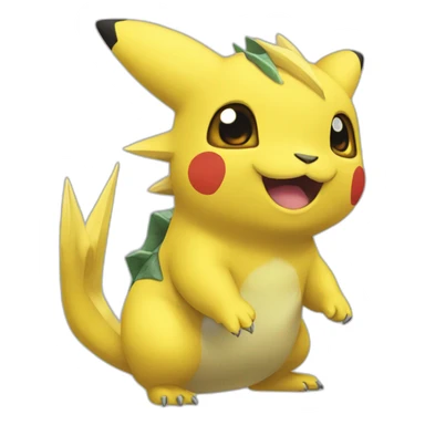 Pikatchu sur un dinosaure  sticker