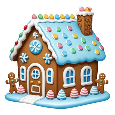 Light blue gingerbread house sticker