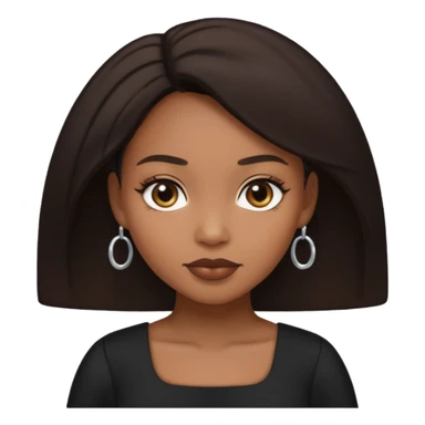 Light skinned black woman with bbl and dark brow hair sticker