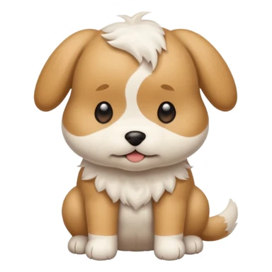 White and tan puppy pooping sticker
