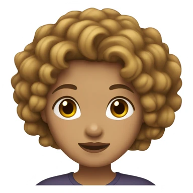 Southeast Asian female with black, wavy curly hair, light brown skin, and overweight. sticker