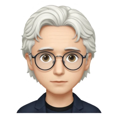 timothee chalamet with white hair and glasses sticker