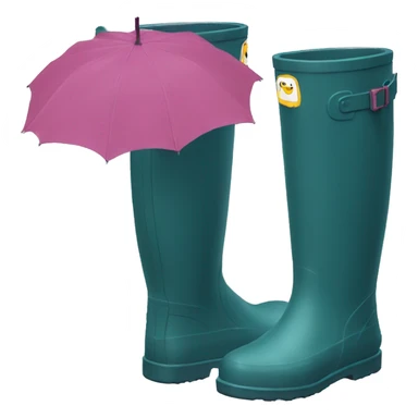 a pair of vinyl long rain boots sticker