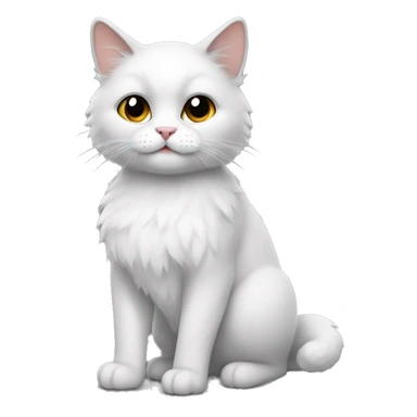 A cat with gray-white fur, white fur on the chest, chin and paws sticker