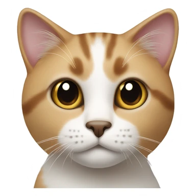 White and brown cat with black spot on the nose sticker