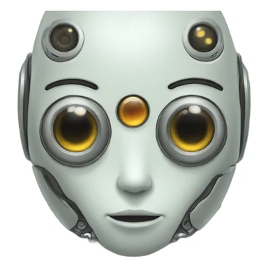 3-eyed kind and caring robot sticker