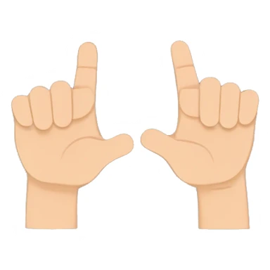 The thumb sticks out from the inside between the index and middle fingers of the fist-shaped hand sticker