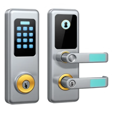 Electronic Door Lock System with card insert only screen no key hole sticker