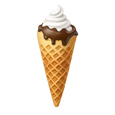 coffee ice cream in a waffle cone with no face sticker